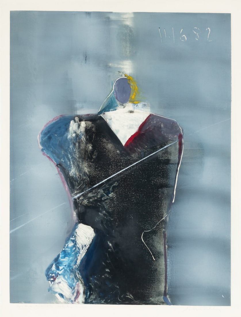 Fritz Scholder (Luiseño, 1937–2005) Portrait with White Line, 1982 (1 of 3)