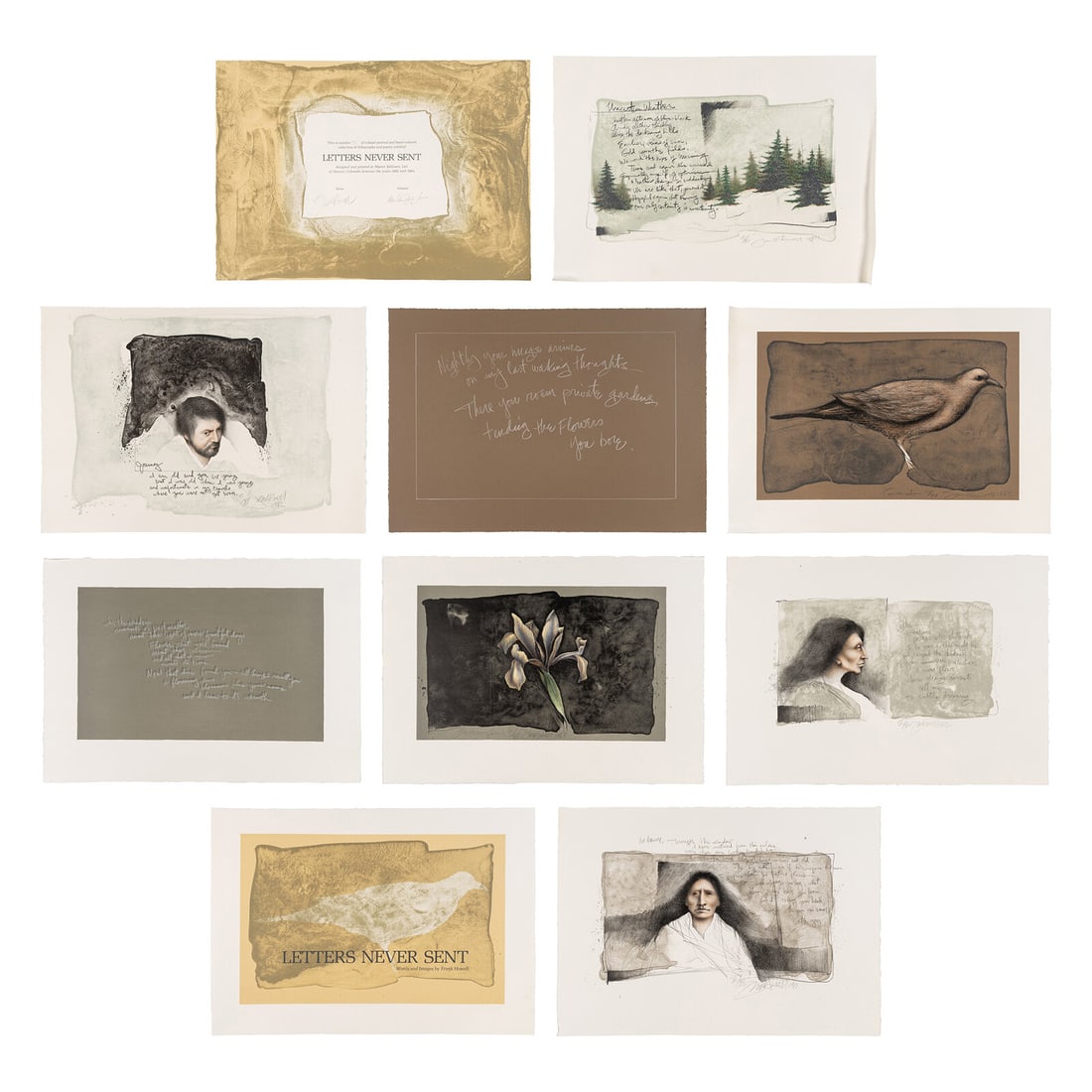 Frank Howell (American, 1937–1997) Letters Never Sent (portfolio of eight prints in original (1 of 10)