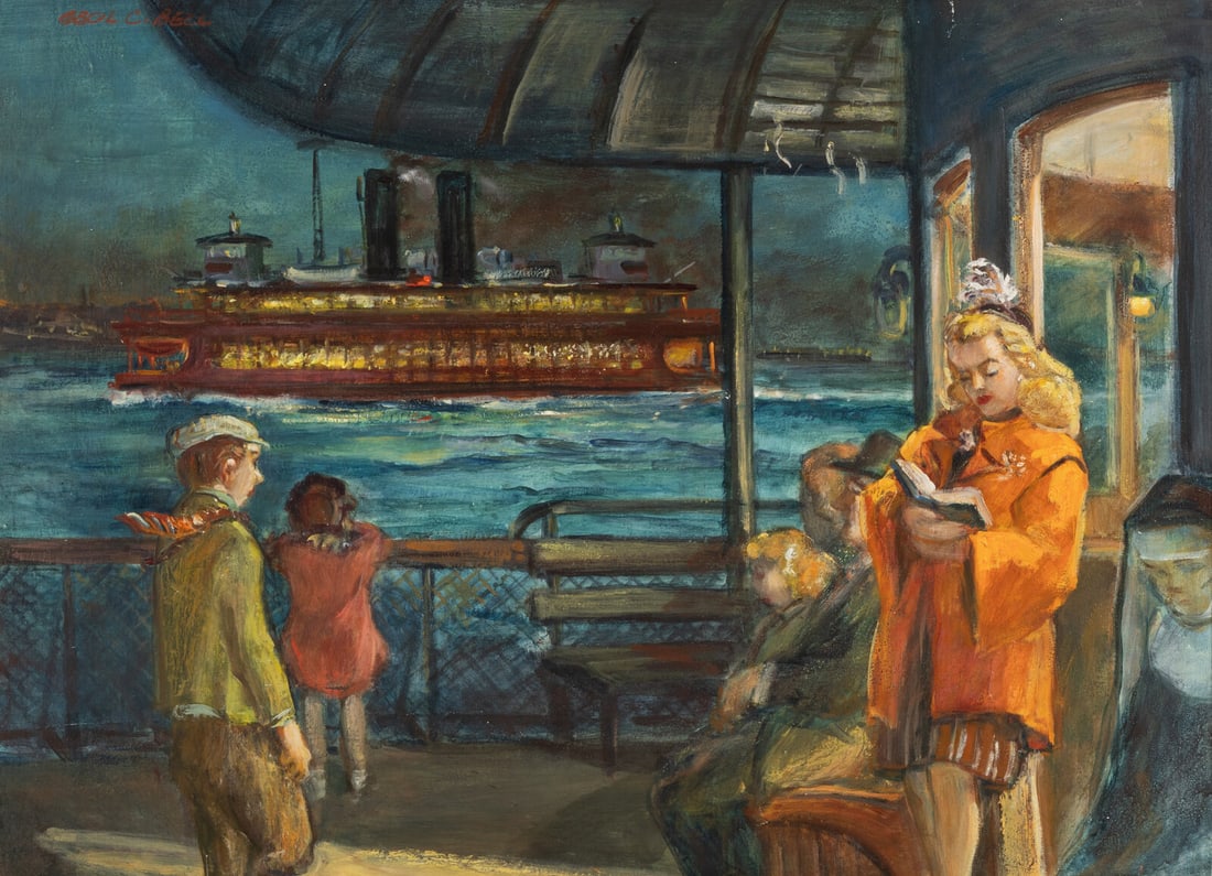 Cecil Crosley Bell (American, 1906–1970) Night Passing on the Ferry (1 of 3)