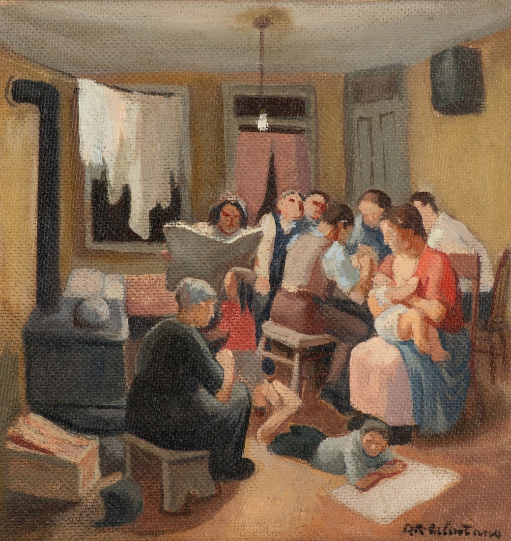Daniel Celentano (American, 1902–1980) Idle Hours (Study for a larger oil) (1 of 3)
