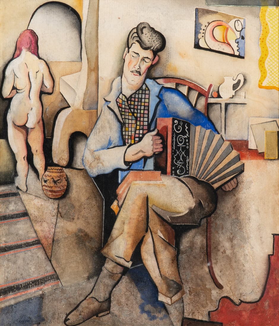 Richard Manning Crisler (American, 1908–1933) Accordian Man (1 of 3)