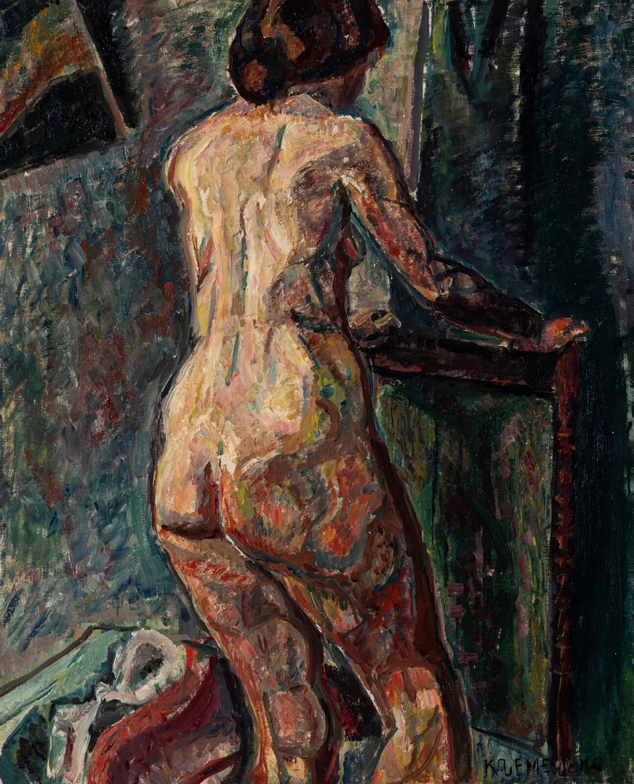 Pinchus Krémègne (Belarusian/French, 1890–1981) Nu de dos: Pinchus Krémègne (Belarusian/French, 1890–1981) Nu de dos oil on canvas signed KREMEGNE (lower right) 29 x 23 3/4 in. Property from the Collection of John and Cécile Stubbs This l