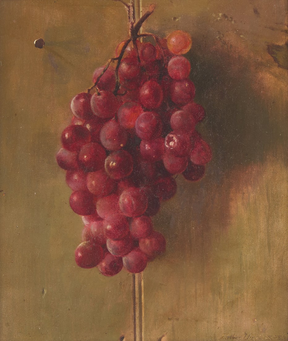 Arthur Vidal Diehl (American, 1870–1929) Trompe-L'oeil Still Life with Grapes, 1898 (1 of 3)