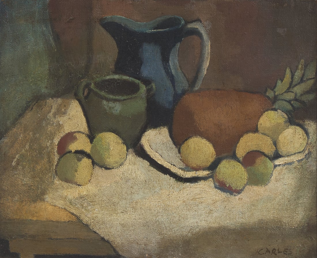 Arthur Beecher Carles (American, 1882–1952) Still Life with Pineapple, c. 1915: Arthur Beecher Carles (American, 1882–1952) Still Life with Pineapple, c. 1915 oil on panel signed CARLES (lower right) 8 7/8 x 11 in. This lot is located in Philadelphia. Provenance: McNay Art 