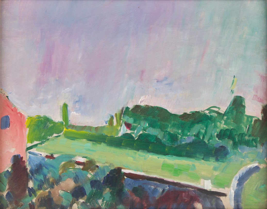 Arthur Beecher Carles (American, 1882–1952) Untitled French Scene (Voulangis), c. 1921 (1 of 3)