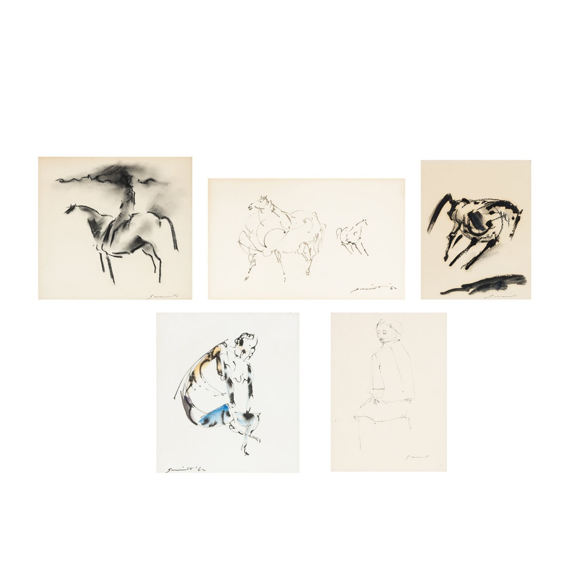 Walter Quirt (American, 1902–1968) A Group of 5 Drawings (1 of 13)