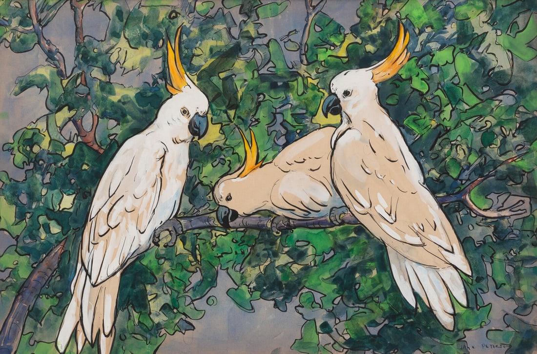 Jane Peterson (American, 1876–1965) Three Cockatoos (1 of 4)
