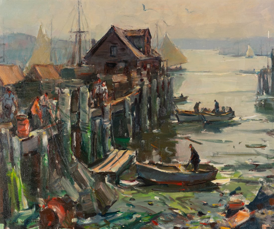 Carl William Peters (American, 1897–1980) Gloucester Docks, Morning (1 of 3)