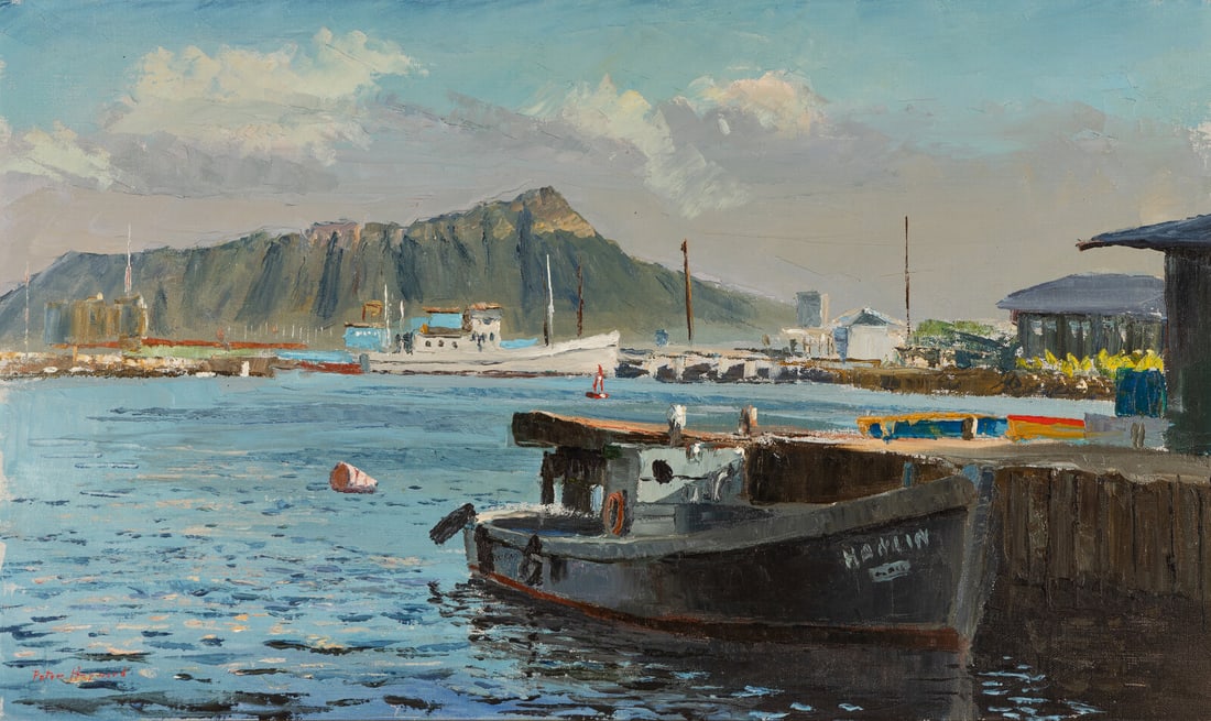 Peter Hayward (American, 1905–1993) Diamond Head from Fisherman's Wharf (1 of 3)