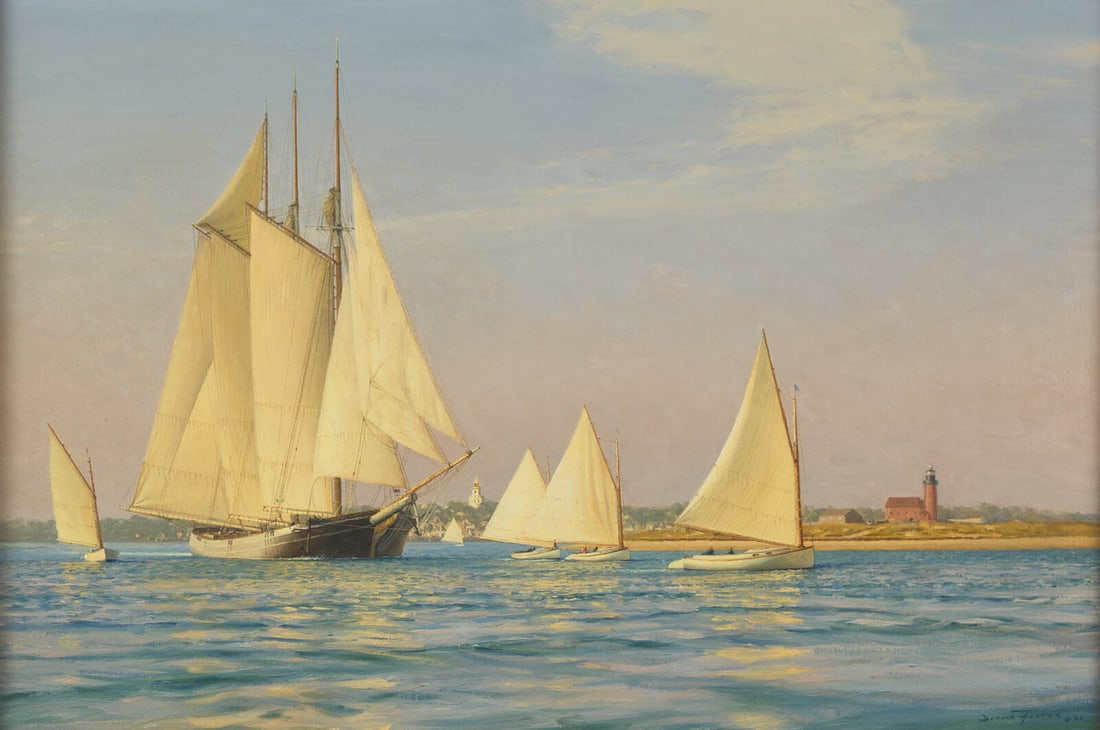 Deryck Foster (British, 1924–2011) Ethel W. Parker of Nantucket and Local Fishing Fleet, (1 of 3)
