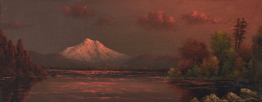 Eliza Barchus (American, 1857–1959) Mount Hood at Sunset (1 of 3)