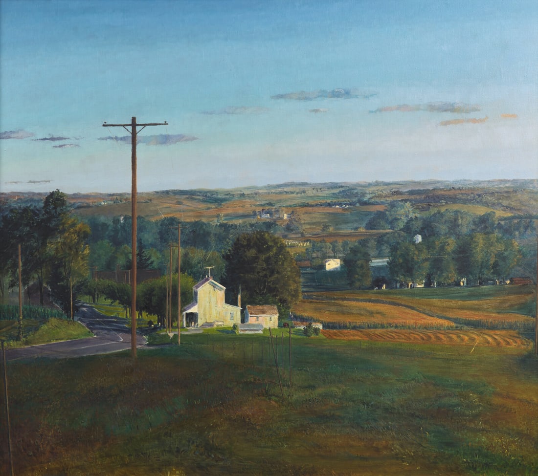 Henry Coe (American, b. 1946) Summer Ending, 1984: Henry Coe (American, b. 1946) Summer Ending, 1984 oil on canvas signed Henry Coe and dated (lower left); signed, titled, and dated (canvas overhang) 42 x 48 in. Sold to benefit the United Way of South