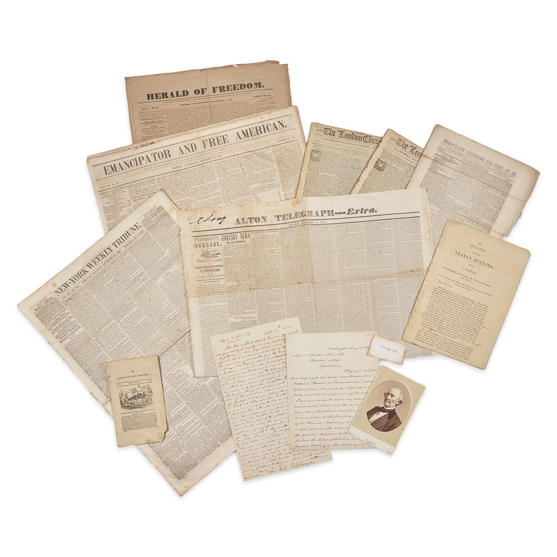[African-Americana] Collection of 13 Autograph Letters, Newspapers, Pamphlets, and Ephemera Related (1 of 1)