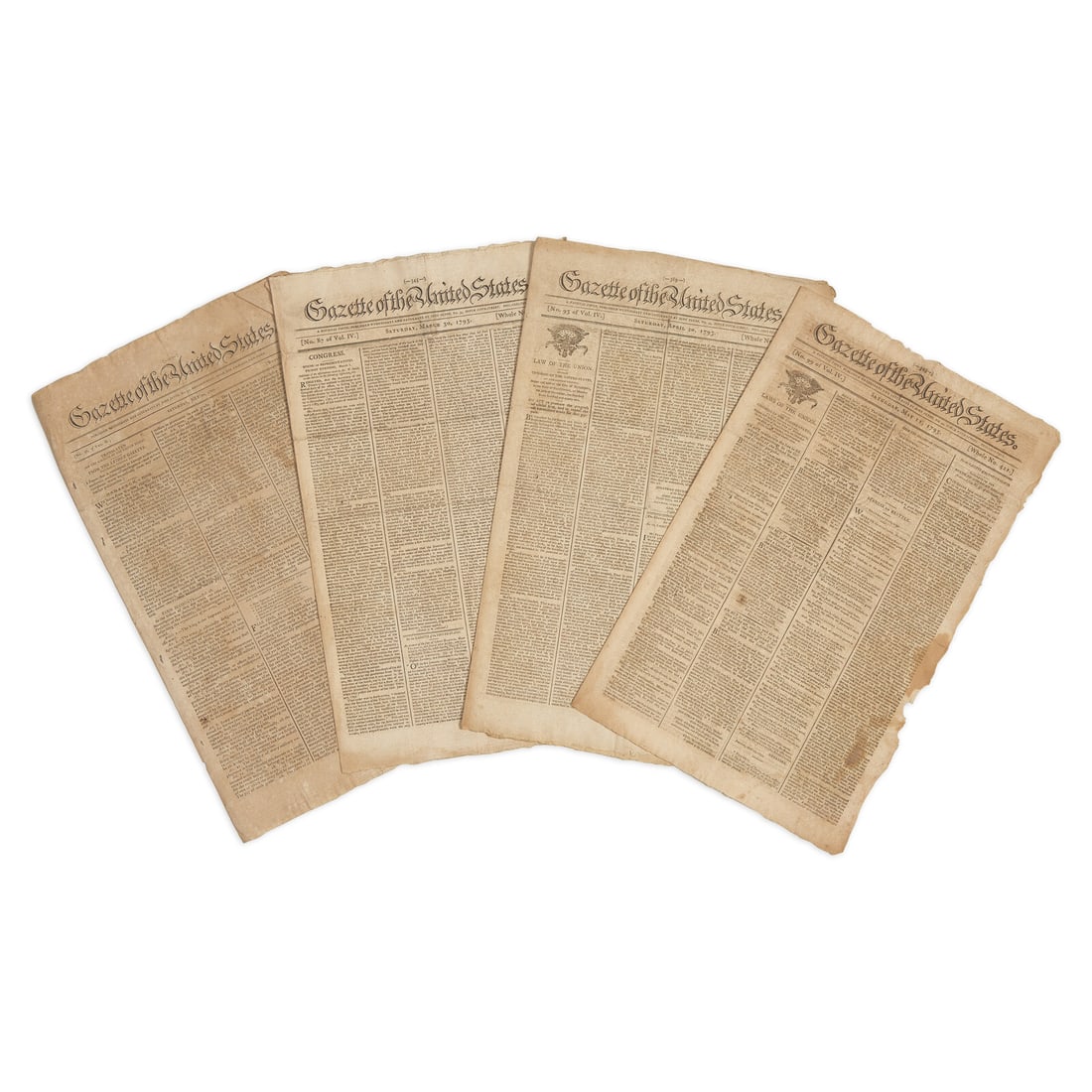 [American Newspapers] Group of 4 Issues of the Gazette of the United States: The Semi-Official Organ (1 of 1)