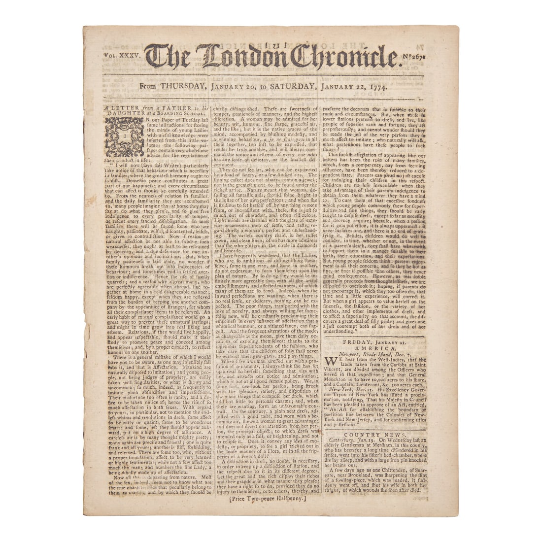 [American Revolution] Early Reports on the Boston Tea Party (1 of 2)