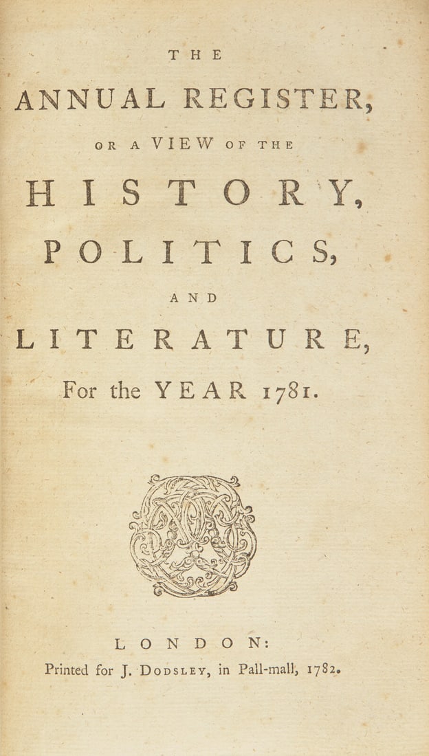 [American Revolution] A Detailed Report of Benedict Arnold's Treason in "The Annual Register" (1 of 2)