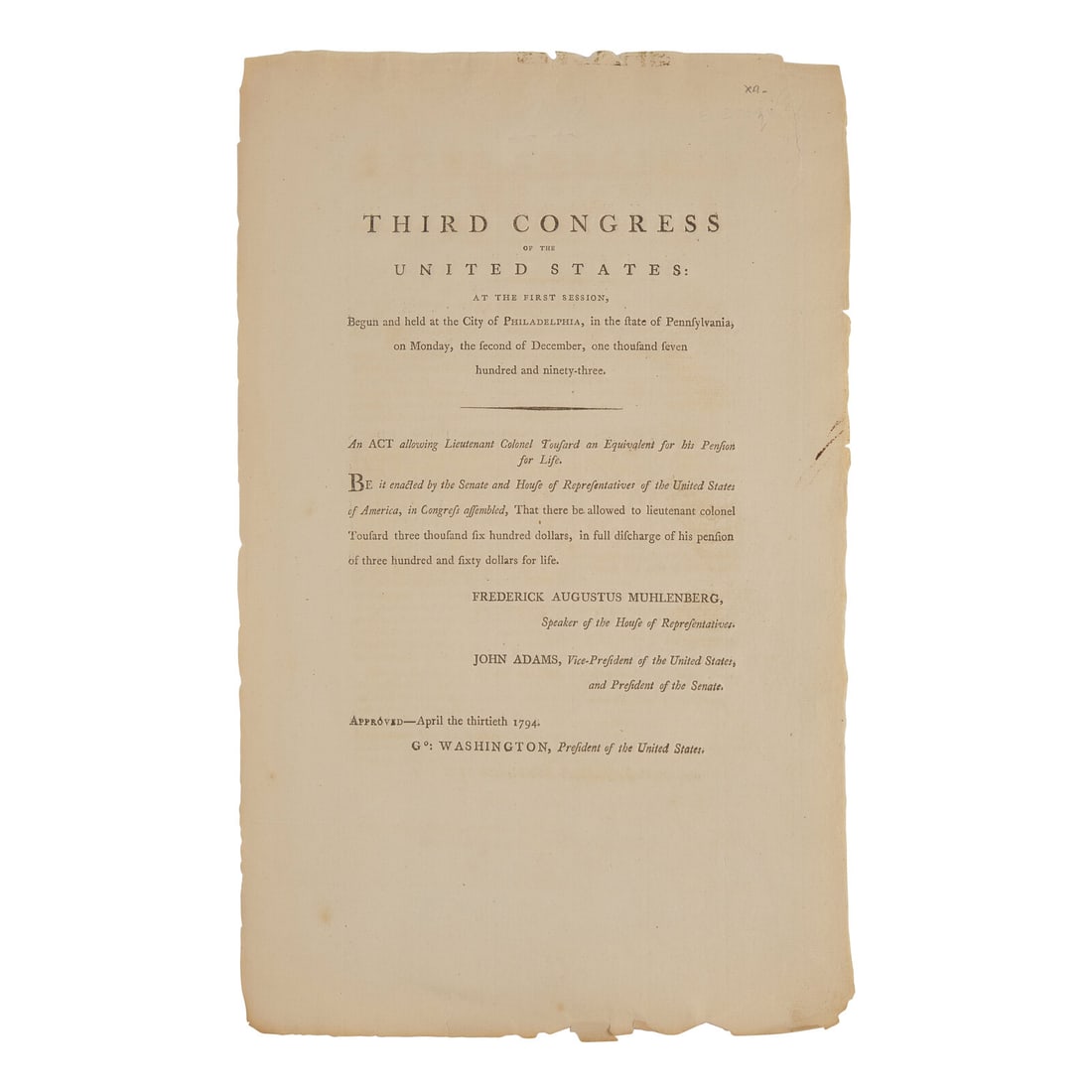 [American Revolution] Group of 2 Documents Related to Revolutionary War Pensions: For a Soldier who (1 of 2)