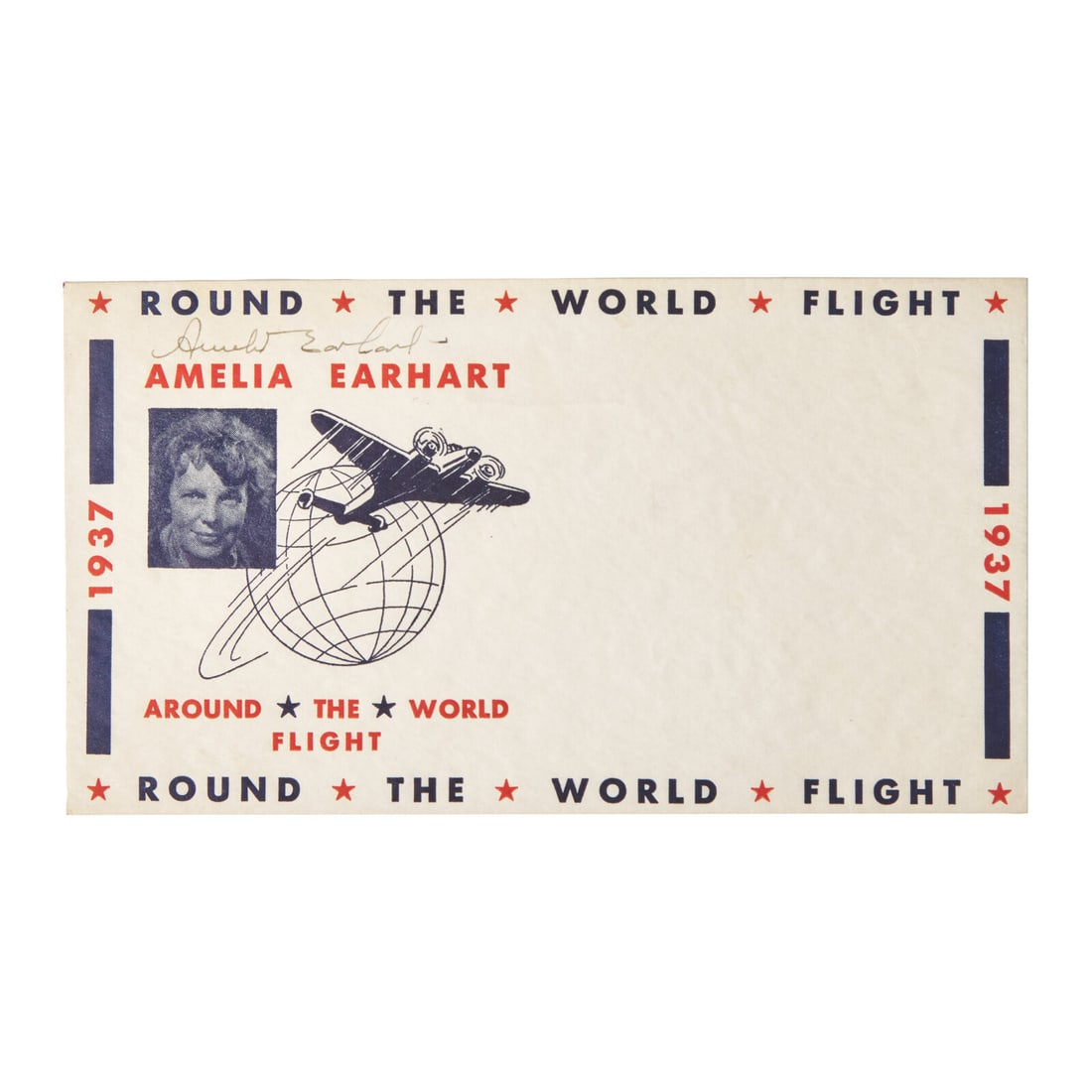 [Aviation] Earhart, Amelia. Rare Signed Cover From Her Ill-Fated Round-the-World Flight (1 of 2)