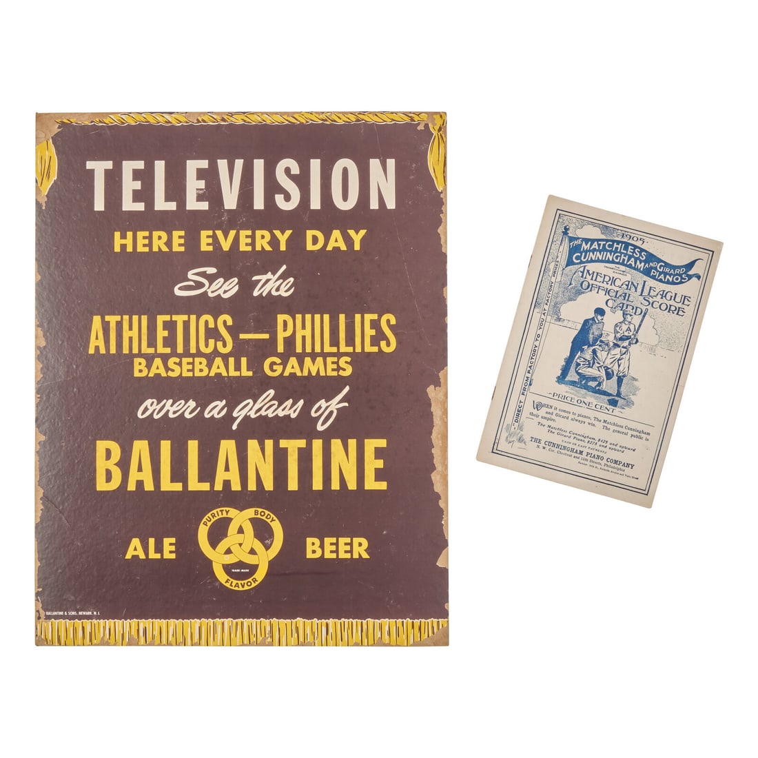 [Baseball] Group of 2 Items Related to Early Philadelphia Baseball (1 of 5)