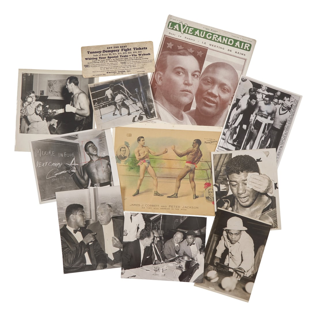 [Boxing] Group of 11 Items Related to Boxing, Including Press Photos, etc. (1 of 1)