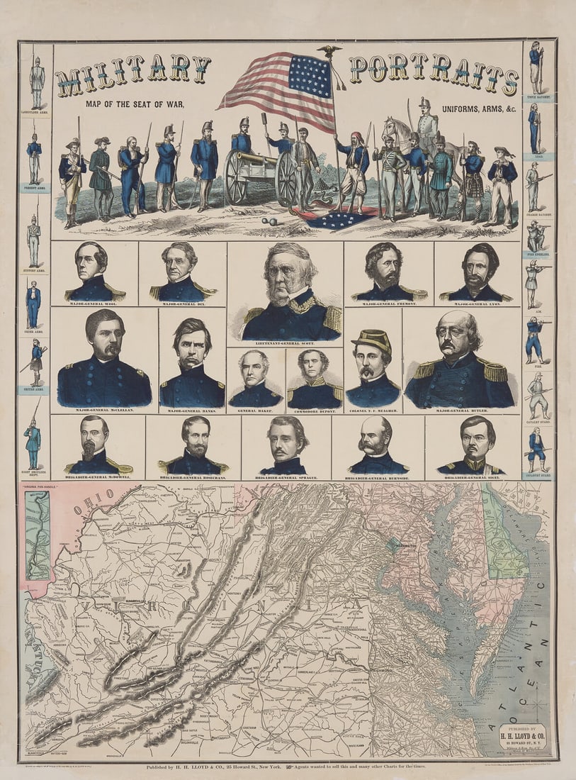 [Civil War] A Rare, Large, and Unusually Bright Patriotic Civil War Poster (1 of 2)