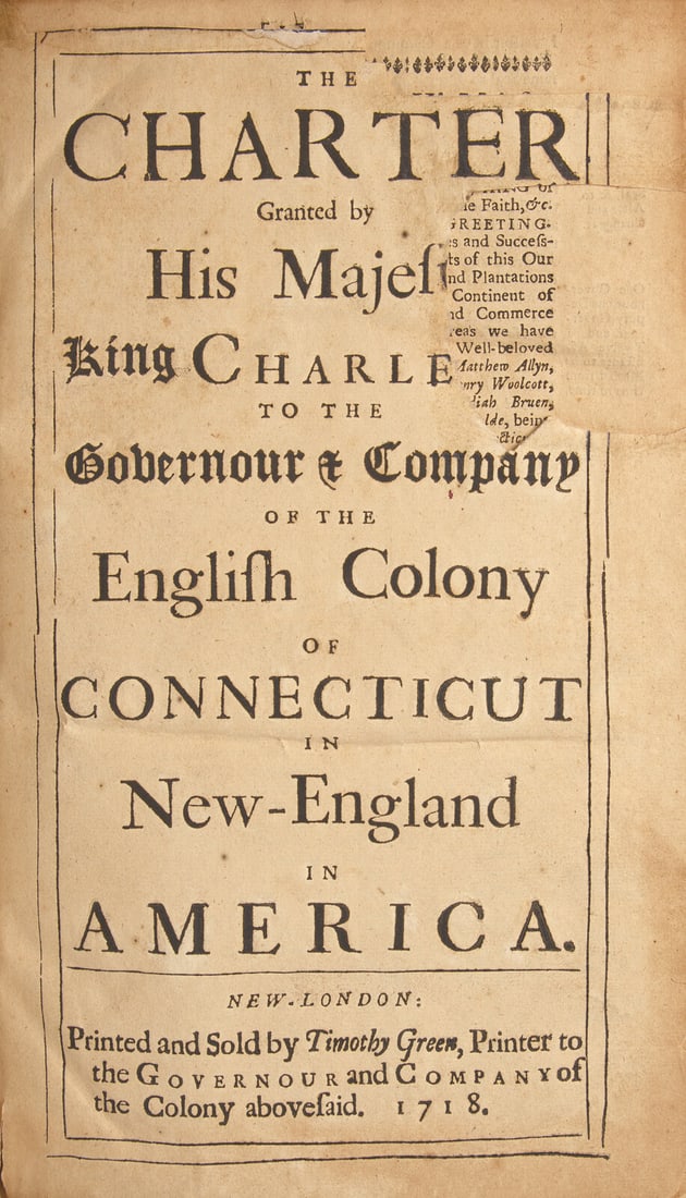 [Colonial America] An Important Work of Connecticut History, Printed by the Pioneering Colonial (1 of 2)