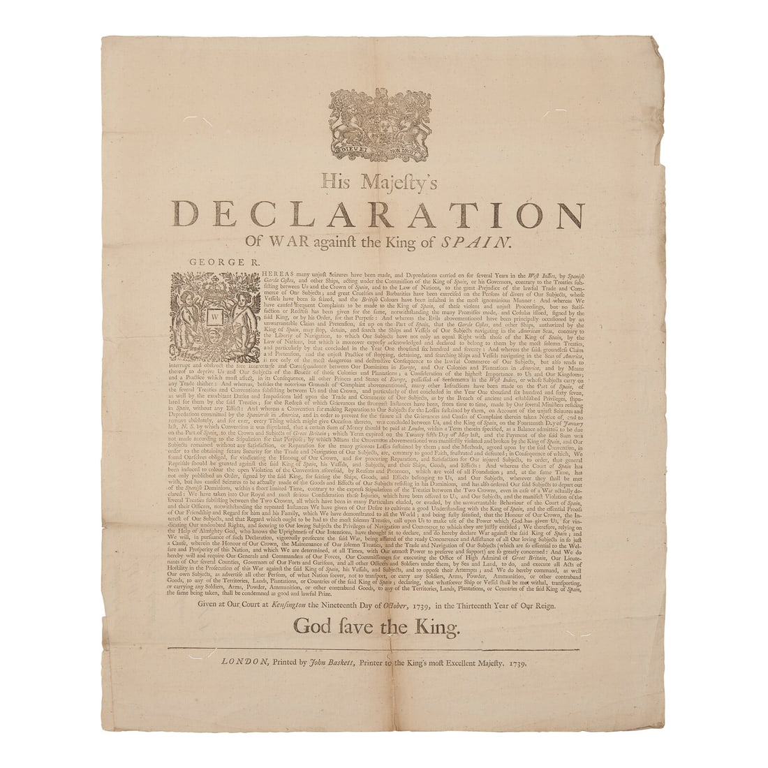 [Colonial America] The King of England Declares War Against Spain, Igniting the War of Jenkins' Ear (1 of 1)
