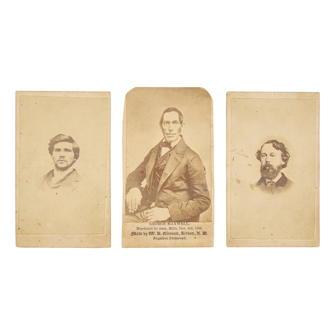 [Crime & Punishment] Group of 3 CDVs of a Murderer, His Victim, and the Detective who Brought (1 of 1)