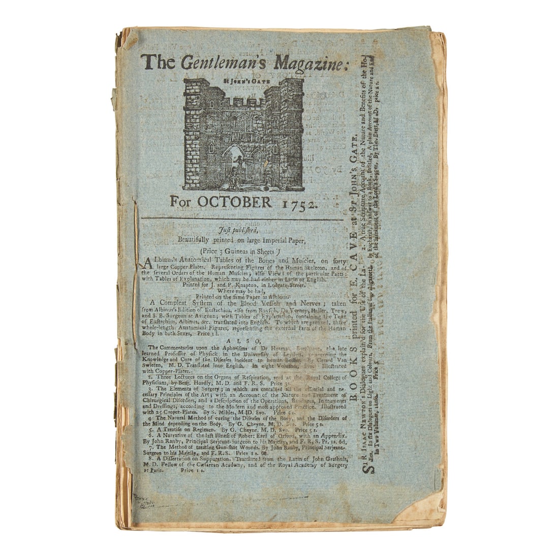 [Franklin, Benjamin] Urban, Sylvanus. The Gentleman's Magazine For October 1752, in the Rare (1 of 3)