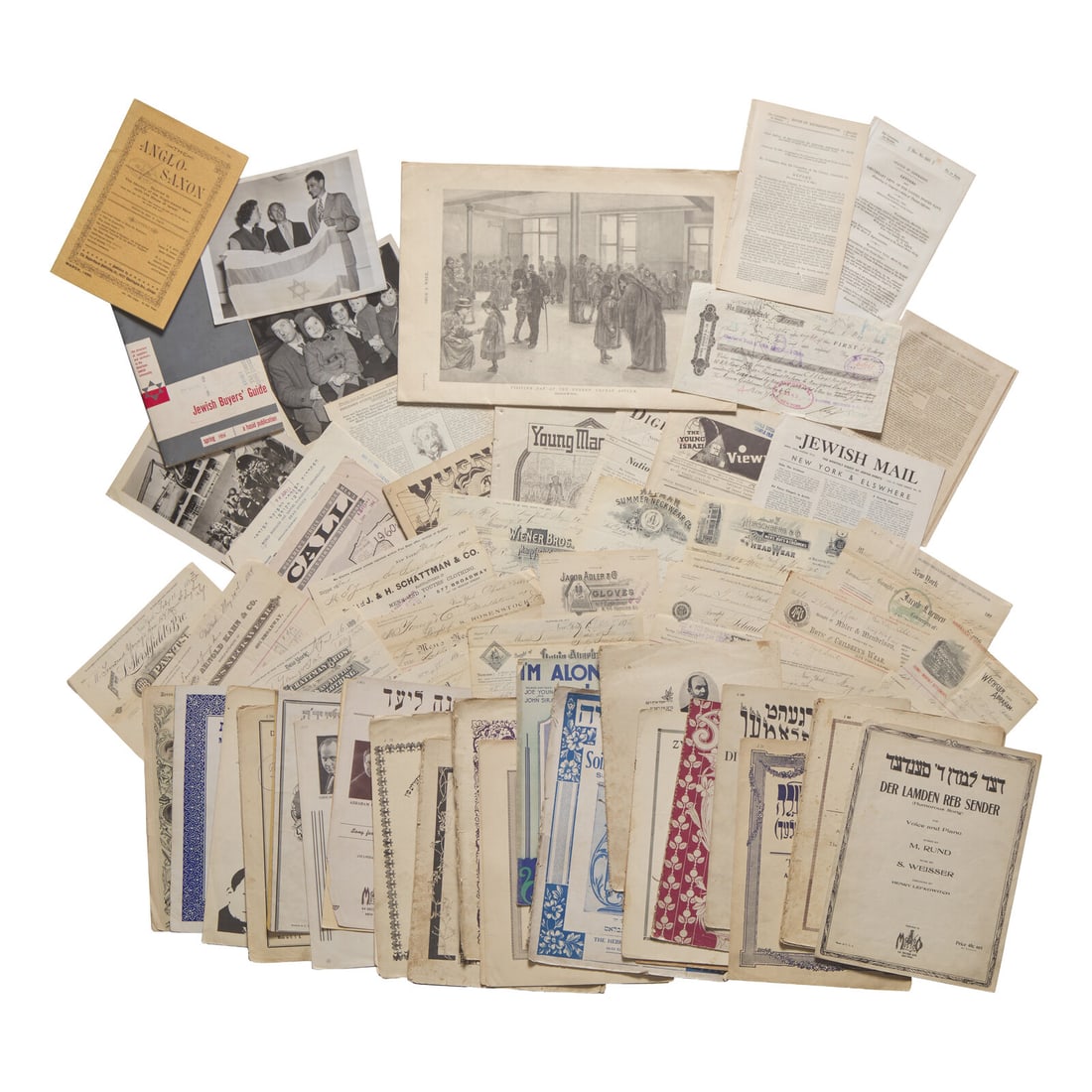 [Judaica] Large Archive of Items Related to Jewish Americans, etc., ca. 1820s-1960s (1 of 1)