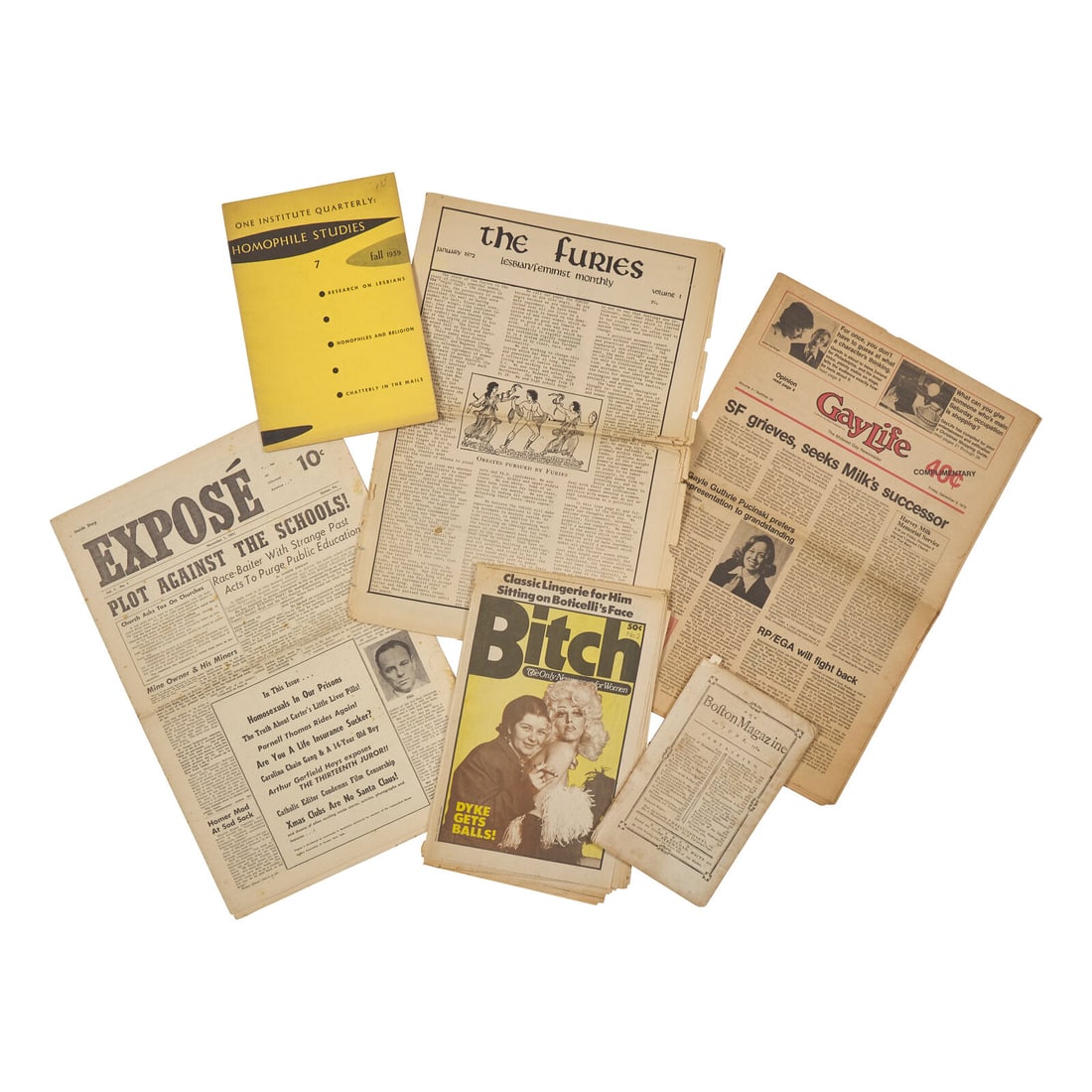 [LGBTQ+] Group of 6 LGBTQ+ Related Periodicals, 1784-1978: [LGBTQ+] Group of 6 LGBTQ+ Related Periodicals, 1784-1978 1. The Boston Magazine for June, 1784. Boston: Norman, White, and Freeman, 1784. 8vo. pp. 317-358, lacking pp. 313-316. Illustrated with two e
