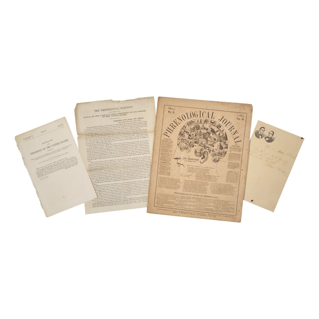 [Lincoln, Abraham] Group of 4 Items Related to President Abraham Lincoln, 1860-65 (1 of 1)