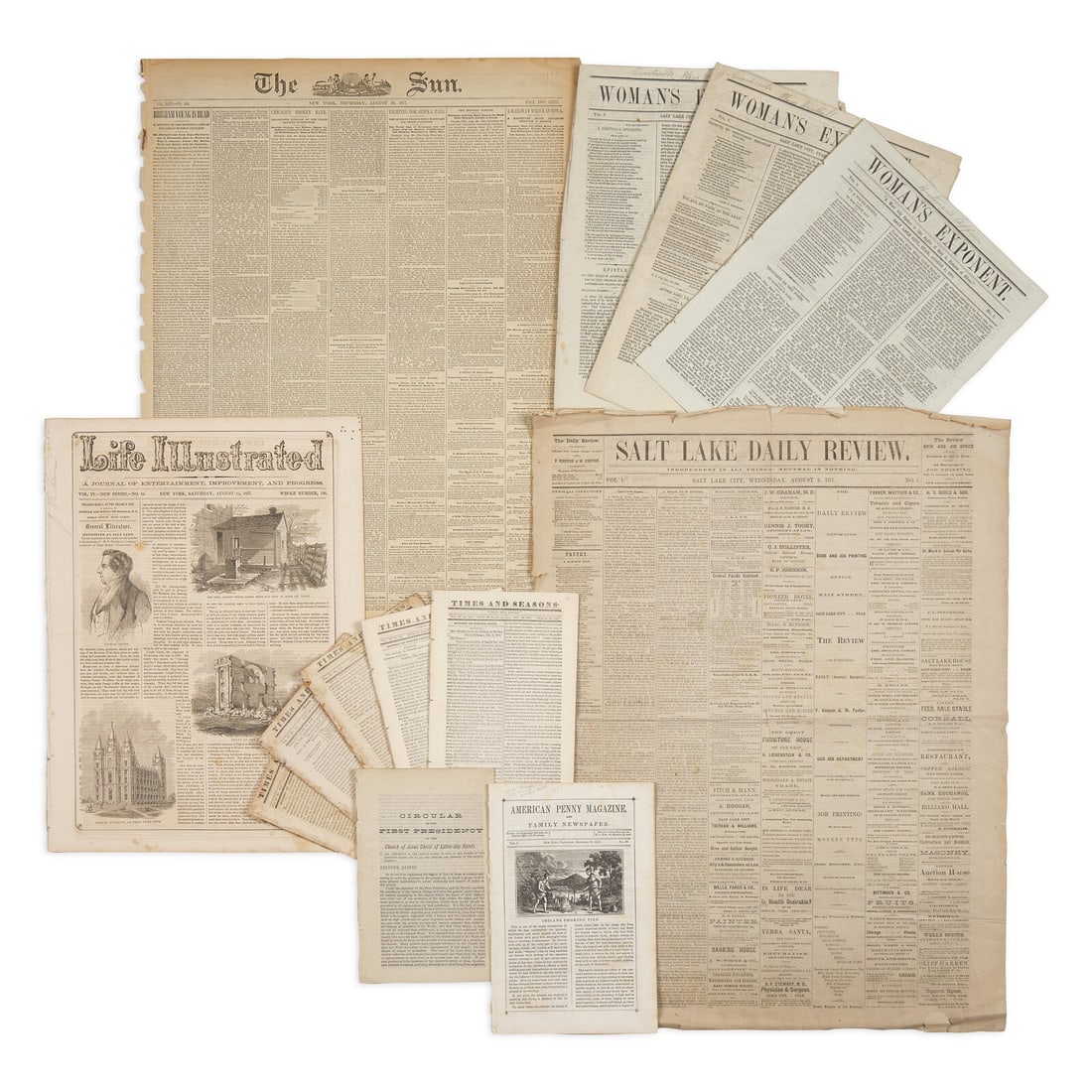 [Mormonism] Group of 13 Printed Items Related to Mormonism, ca. 1842-1879 (1 of 1)