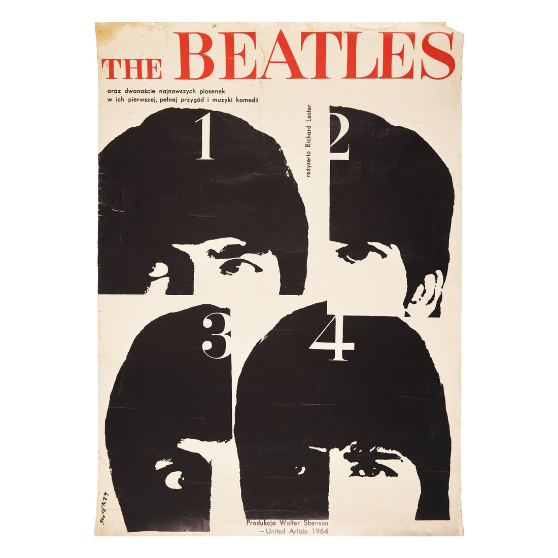 [Music] [The Beatles] Scarce Poster Advertising the First Polish Release of The Beatles Film A Hard (1 of 1)