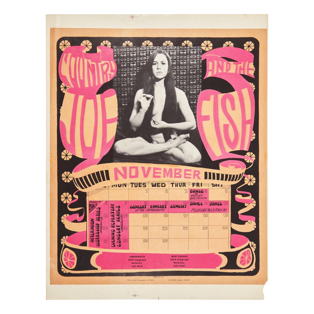 [Music] [Country Joe and the Fish] Group of 2 Psychedelic Concert Posters, 1966-1975 (1 of 2)
