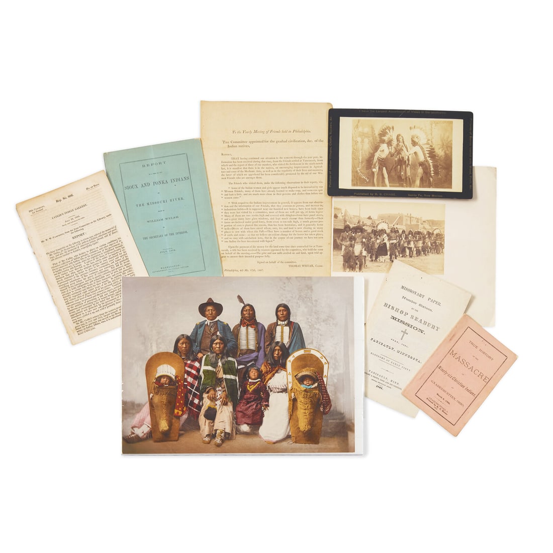 [Native-Americana] Group of Nine Photographic and Printed Items Related to Native Americans, ca. (1 of 1)