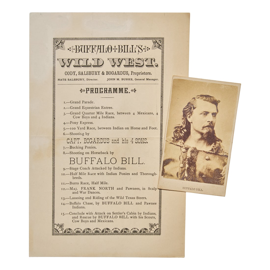 [Old West] A Rare Variant Buffalo Bill Program Insert and a Very Early CDV (1 of 2)