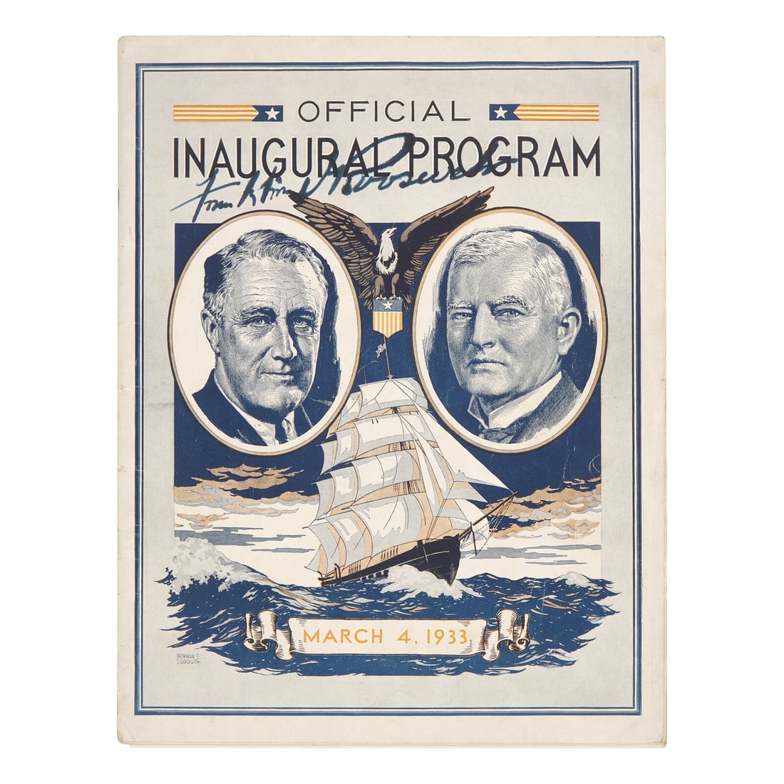 [Roosevelt, Franklin D.] Official Program For Franklin D. Roosevelt's First Inauguration, Boldly (1 of 1)