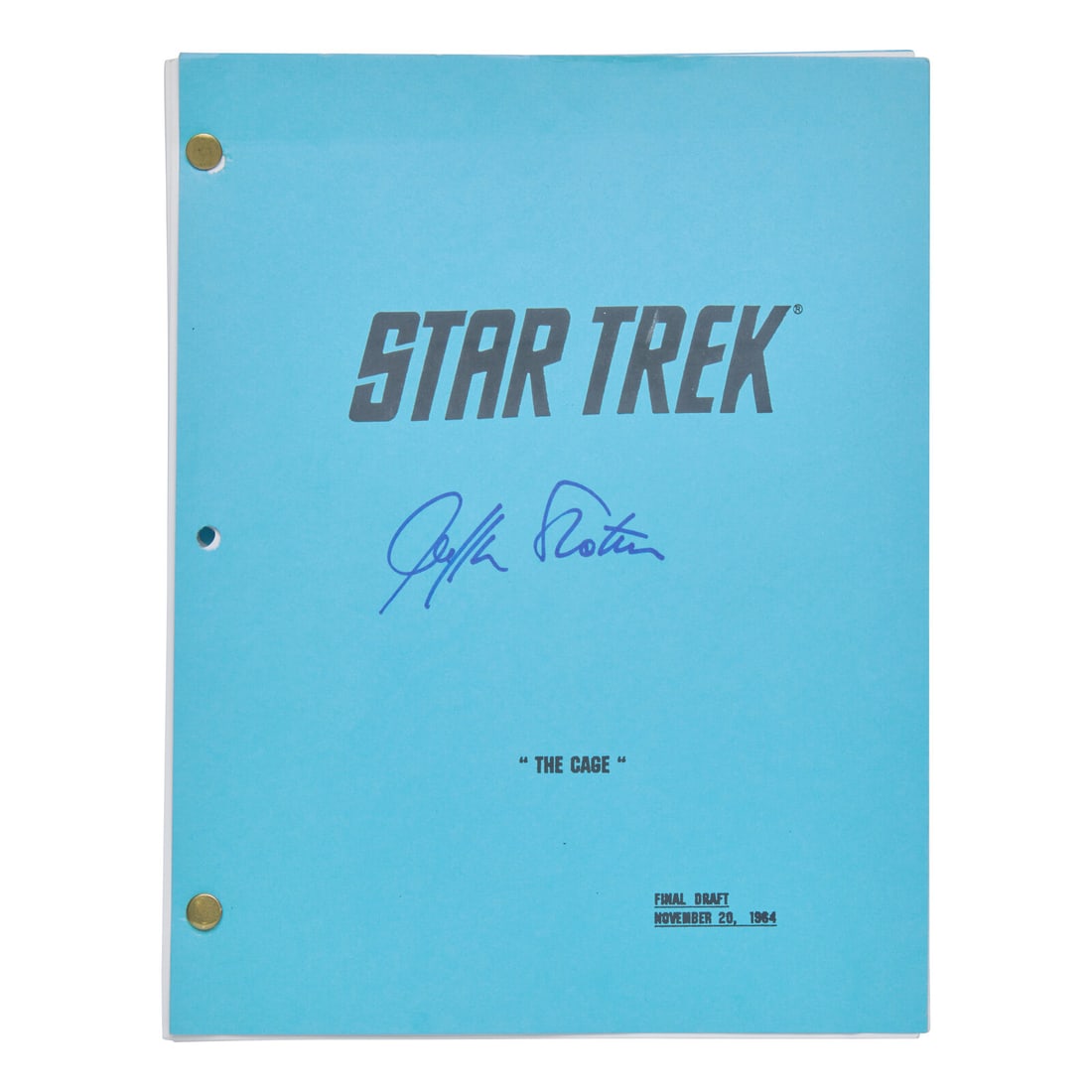[Star Trek] William Shatner-Signed Script of the Pilot Episode of Star Trek (1 of 2)