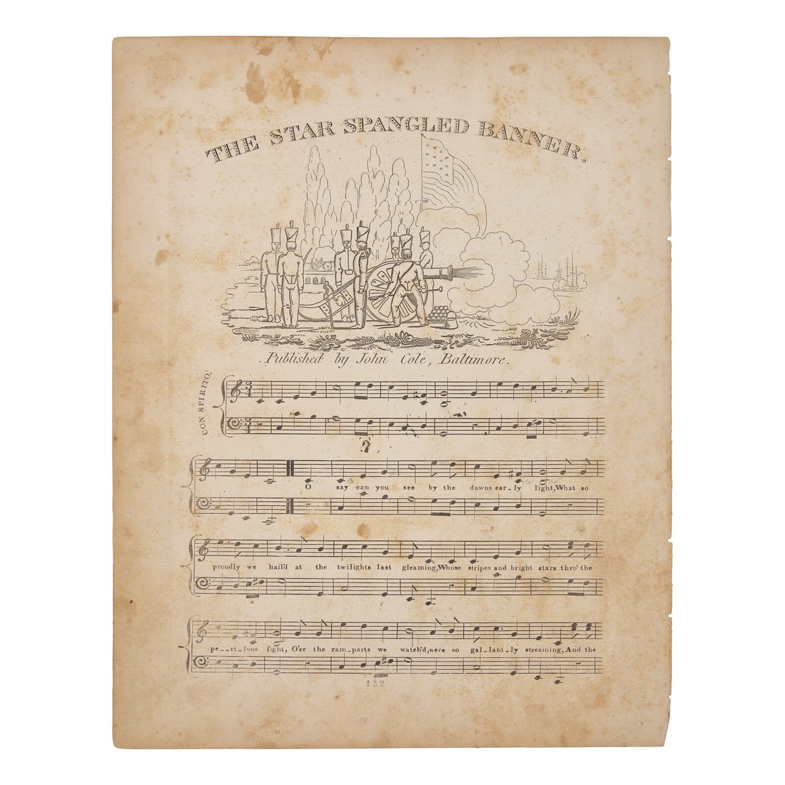 [Star-Spangled Banner] Early Example of Printed Sheet Music for the Star-Spangled Banner (1 of 1)