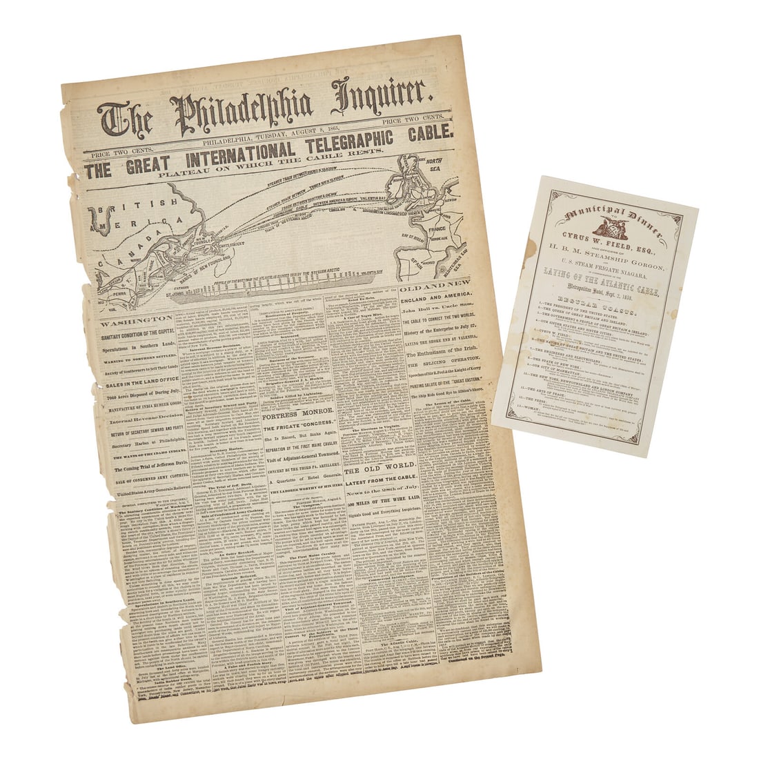 [Technology] Group of 2 Items Related to the Atlantic Cable (1 of 1)