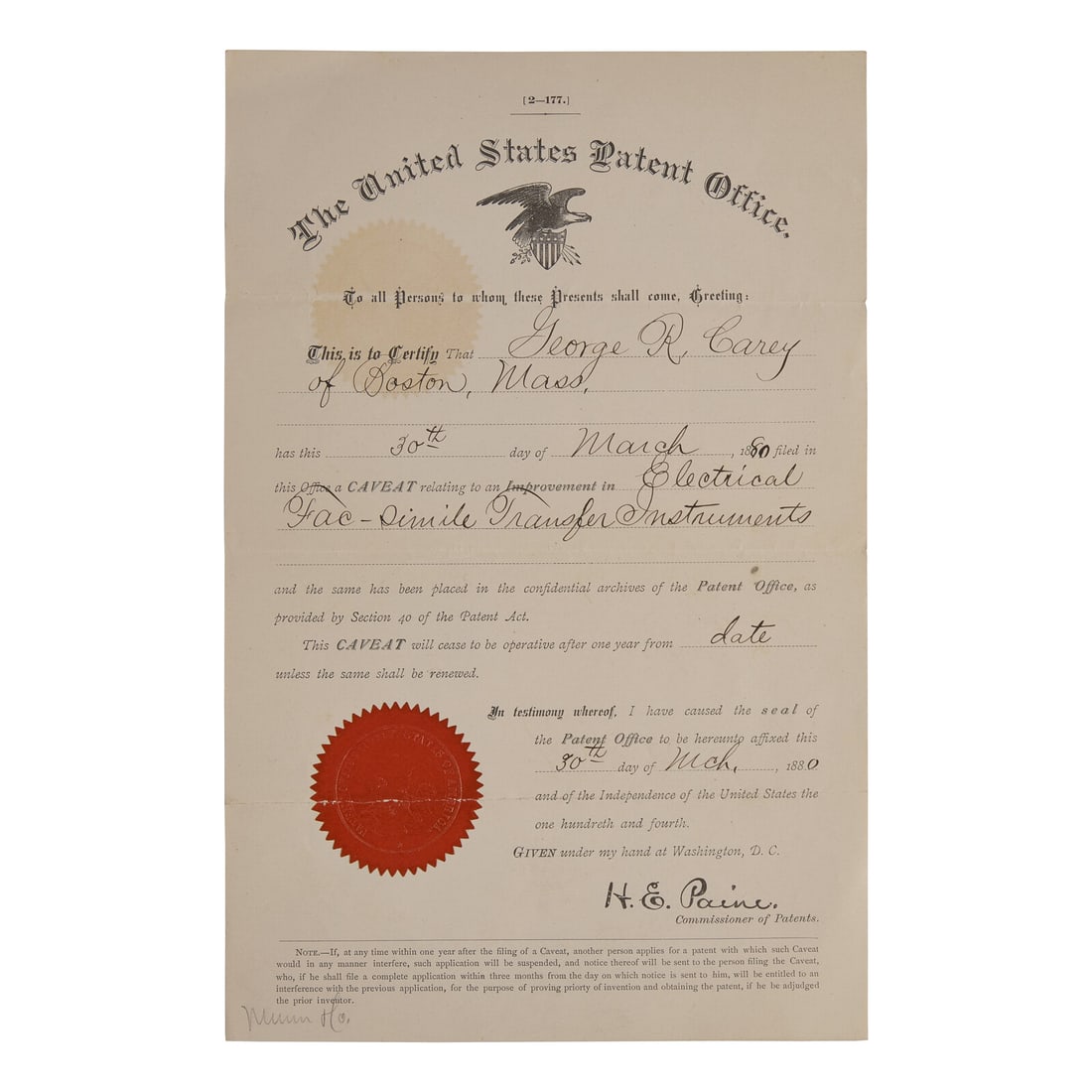 [Technology] Partially-Printed Patent for a Precursor of the Television (1 of 3)