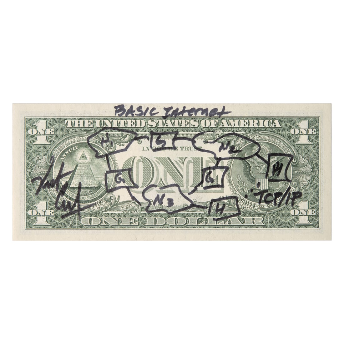 [Technology] Signed Sketch of the "Basic Internet", by one of its "Fathers," Vint Cerf (1 of 1)