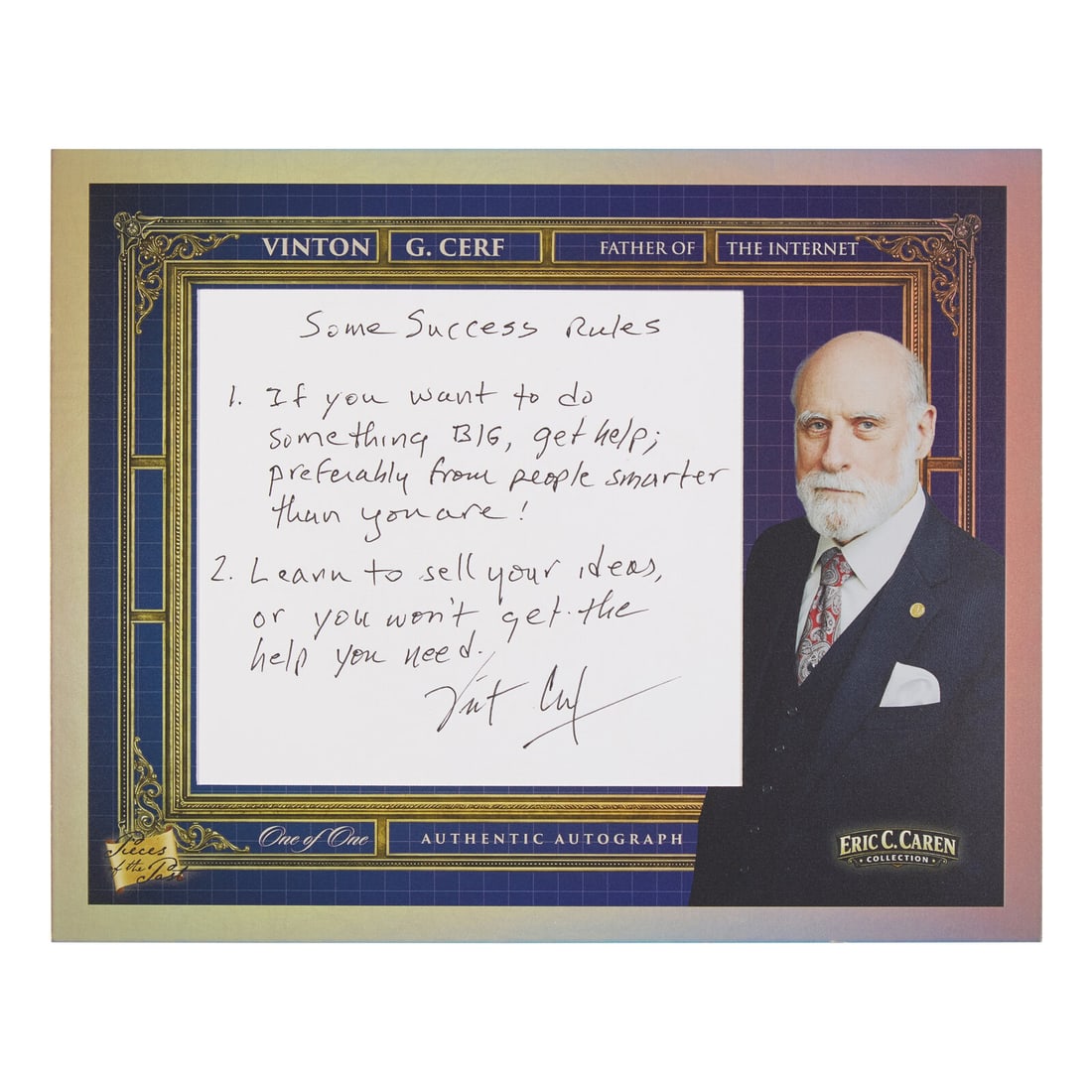 [Technology] 1-of-1 Trading Card with an Autograph Note, Signed by One of the "Fathers" of the (1 of 2)