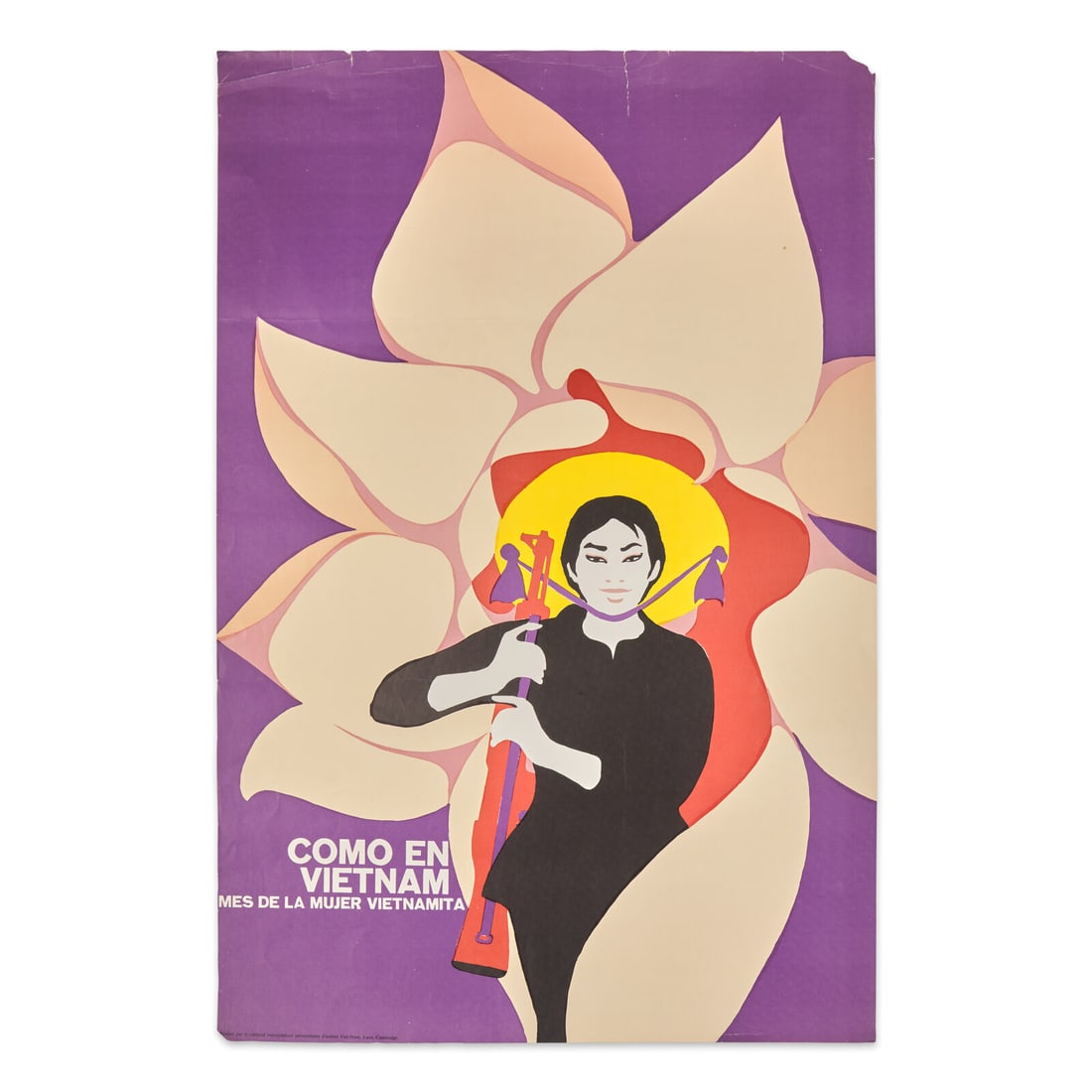 [Vietnam War] Mederos, Rene. Rare Cuban Pro-Vietnam War Poster: Como en Vietnam Mes de la Mujer (1 of 1)