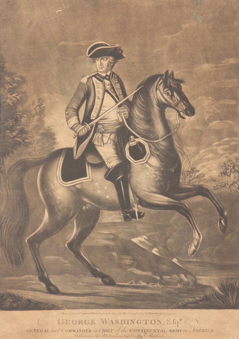 [Washington, George] One of the Earliest Engraved Portraits of George Washington, and the First to (1 of 2)