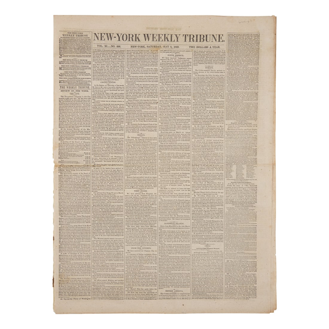 [Women's Rights] New-York Weekly Tribune, Advertising First Women's Rights Convention Held in (1 of 1)