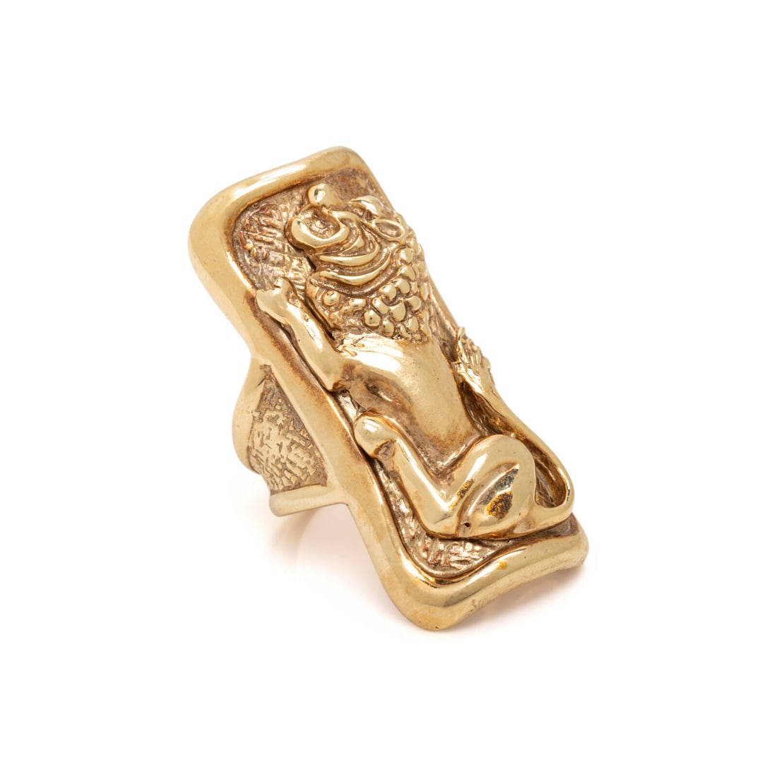 Yellow Gold Lion Ring - 2