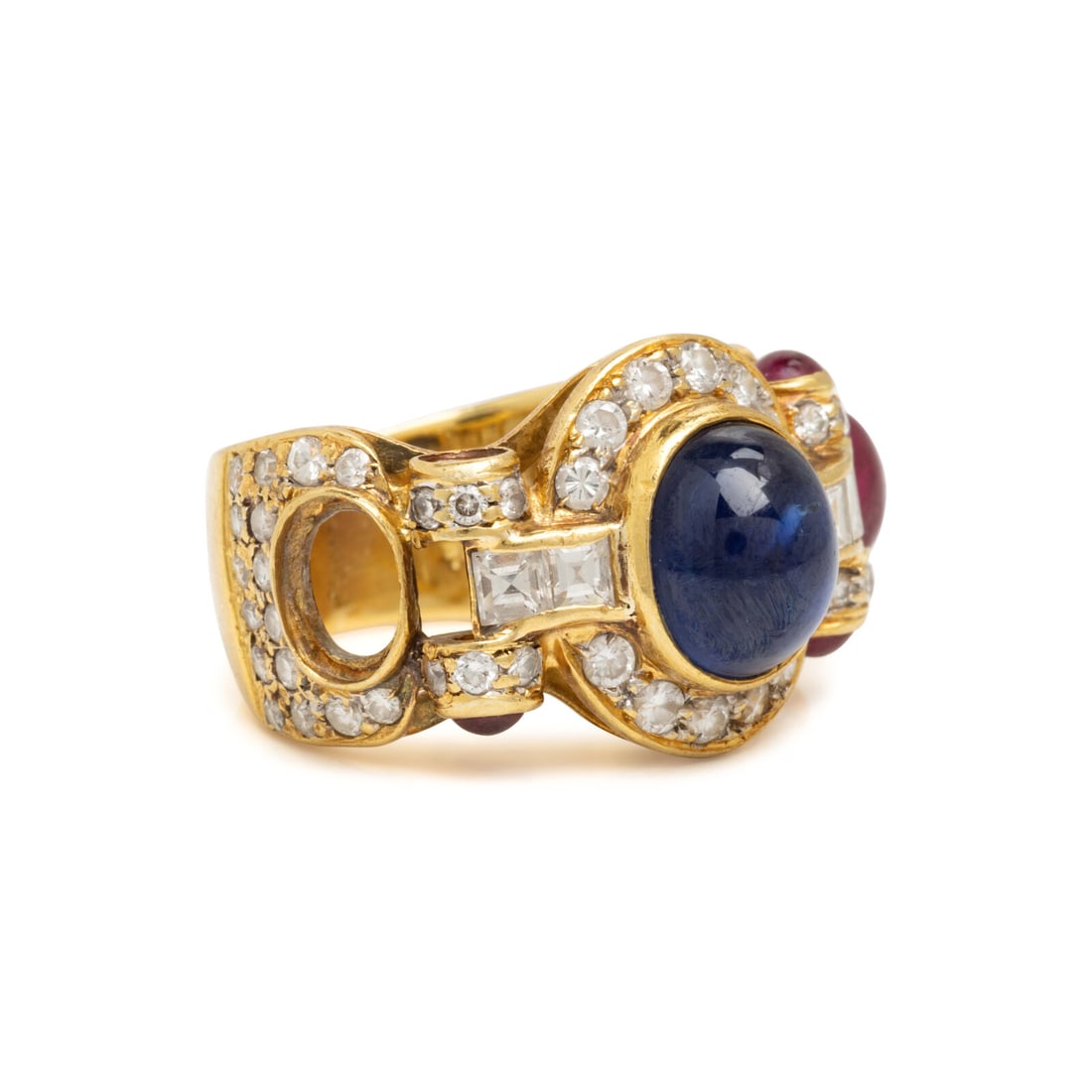 Multigem and Yellow Gold Ring - 2