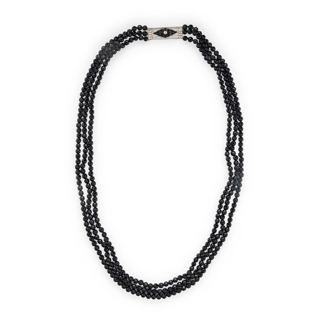 Diamond and Onyx Beaded Necklace (1 of 4)